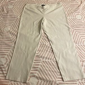 NWT Eileen Fisher Washable Stretch Crepe Ivory Pants Size Large Petite